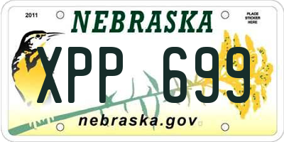 NE license plate XPP699