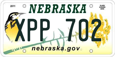 NE license plate XPP702