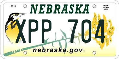 NE license plate XPP704