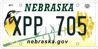 NE license plate XPP705