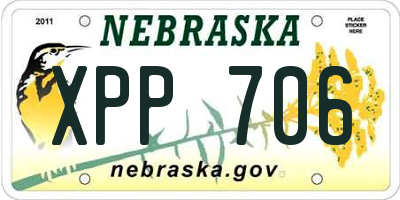 NE license plate XPP706