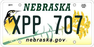 NE license plate XPP707