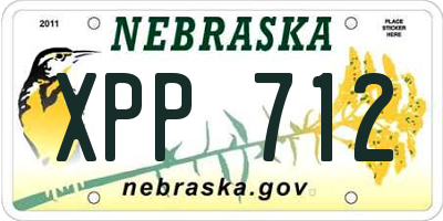 NE license plate XPP712
