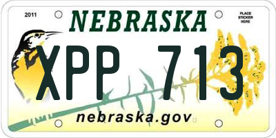 NE license plate XPP713