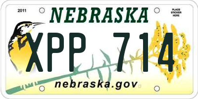 NE license plate XPP714