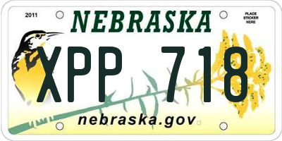 NE license plate XPP718