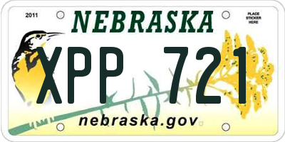 NE license plate XPP721