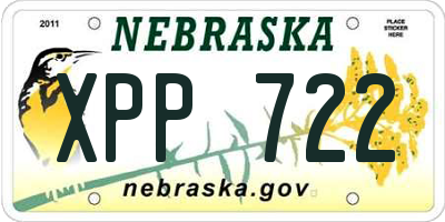 NE license plate XPP722