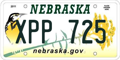 NE license plate XPP725