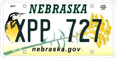 NE license plate XPP727