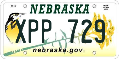 NE license plate XPP729