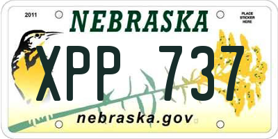 NE license plate XPP737