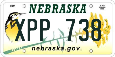 NE license plate XPP738