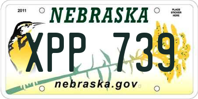 NE license plate XPP739