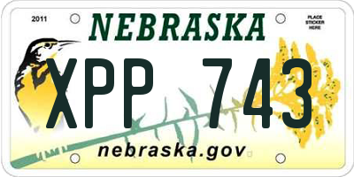 NE license plate XPP743