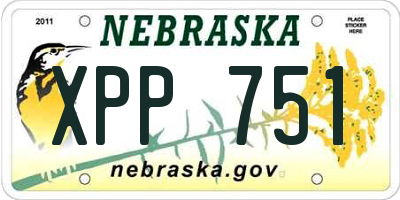 NE license plate XPP751