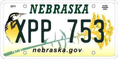 NE license plate XPP753