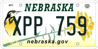 NE license plate XPP759