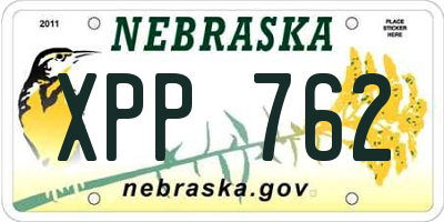 NE license plate XPP762
