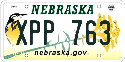NE license plate XPP763