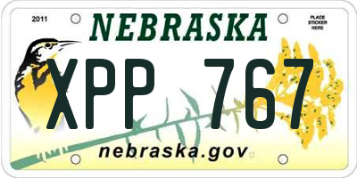 NE license plate XPP767