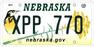 NE license plate XPP770