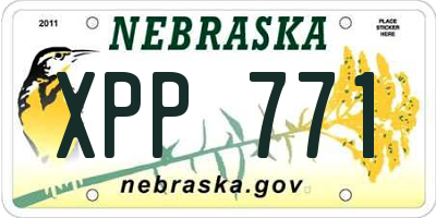 NE license plate XPP771
