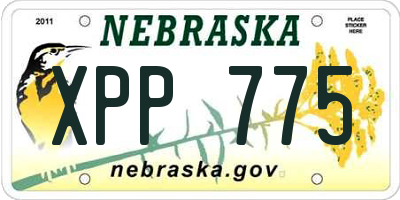 NE license plate XPP775