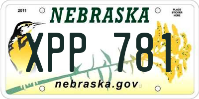 NE license plate XPP781