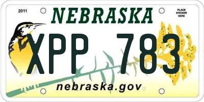 NE license plate XPP783