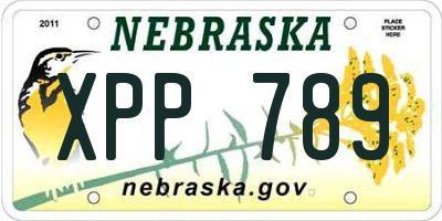 NE license plate XPP789