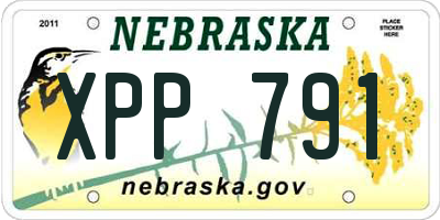 NE license plate XPP791