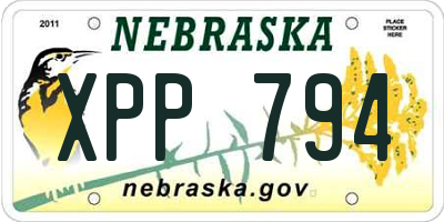 NE license plate XPP794