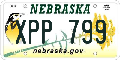 NE license plate XPP799
