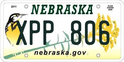 NE license plate XPP806