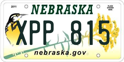 NE license plate XPP815