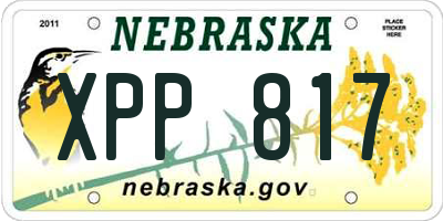 NE license plate XPP817