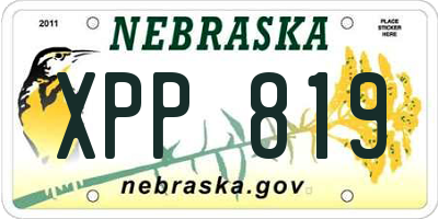 NE license plate XPP819