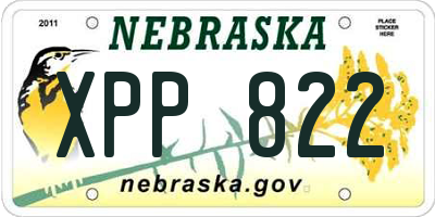 NE license plate XPP822