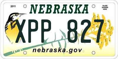 NE license plate XPP827