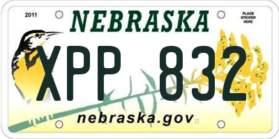 NE license plate XPP832
