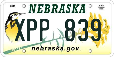 NE license plate XPP839