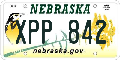 NE license plate XPP842