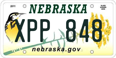 NE license plate XPP848
