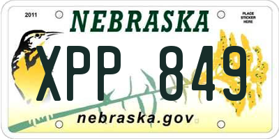 NE license plate XPP849