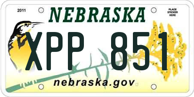 NE license plate XPP851
