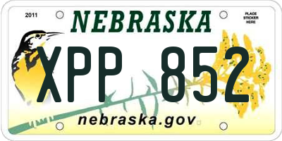 NE license plate XPP852