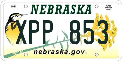 NE license plate XPP853