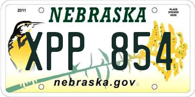 NE license plate XPP854