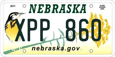 NE license plate XPP860